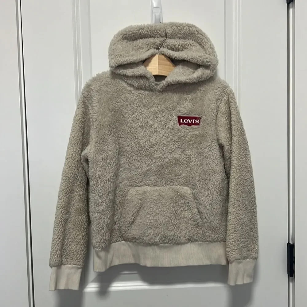 Youth Girl's Levi's Fleece Cream Hoodie Jacket Children Girls size M 10-12 years